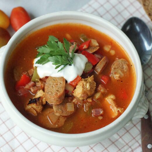 Rezept für Soljanka, Suppe aus dem Slowcooker