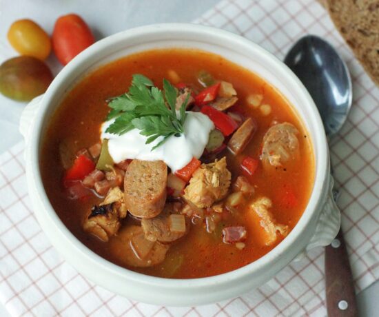 Rezept für Soljanka, Suppe aus dem Slowcooker