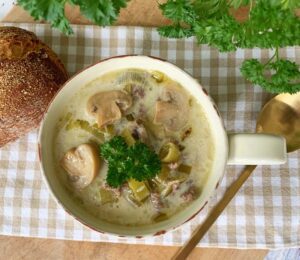Slowcooker-Rezept für Käse-Lauch-Suppe