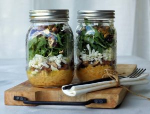 Rezept für Linsensalat mit Pilzen im Glas
